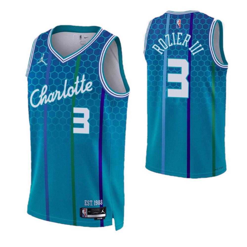 Men's Charlotte Hornets Terry Rozier #3 Blue 2021/22 Swingman NBA Jersey - City Edition-Pro Kit Vault | Brand New 26/27 Sports Jerseys